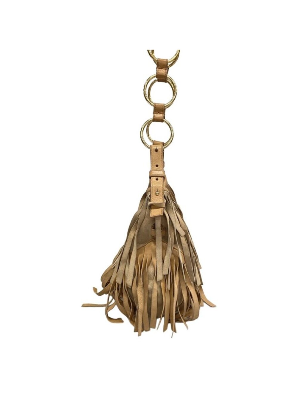 ★SOLD★ Saint Laurent Rive Gauche Shoulder Bag Boheme Beige Fringe Leather - Picture 2 of 15